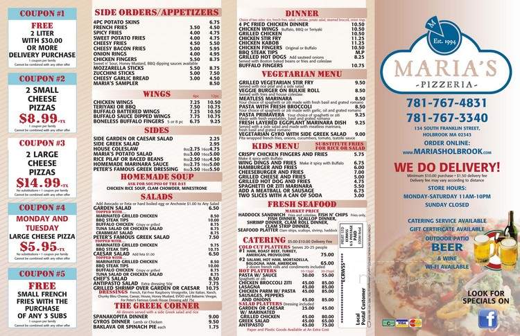 Maria's Pizzeria - Holbrook, MA