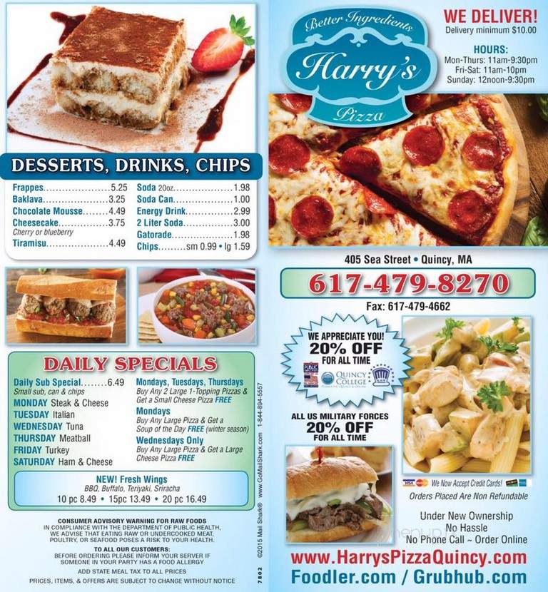 Harry's Pizza & Seafoods - Quincy, MA