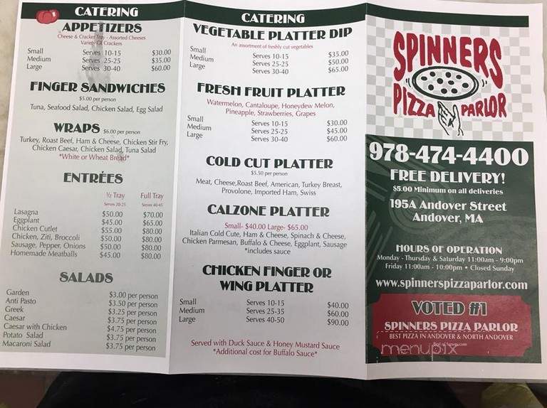 Spinners Pizza Parlor - Andover, MA