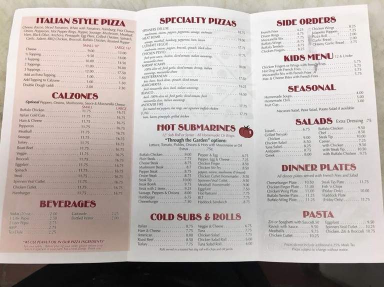 Spinners Pizza Parlor - Andover, MA