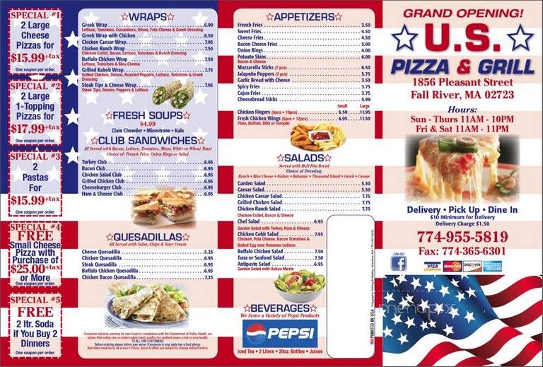 U.S. Pizza And Grill - Fall River, MA