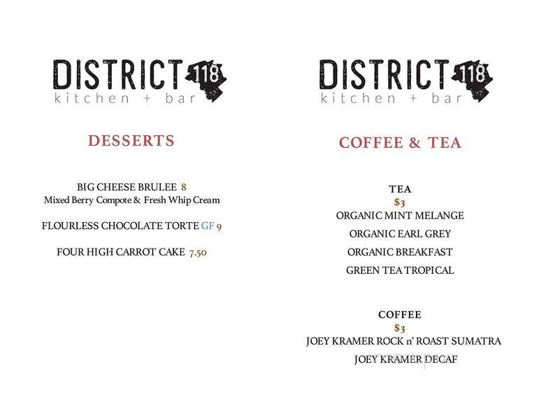 District 118 Kitchen and Bar - Newton, MA