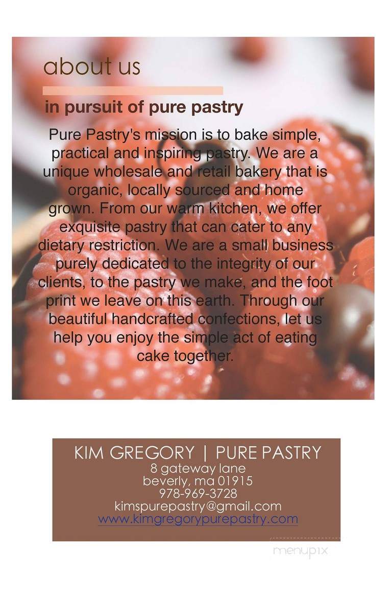 Kim Gregory | Pure Pastry - Beverly, MA