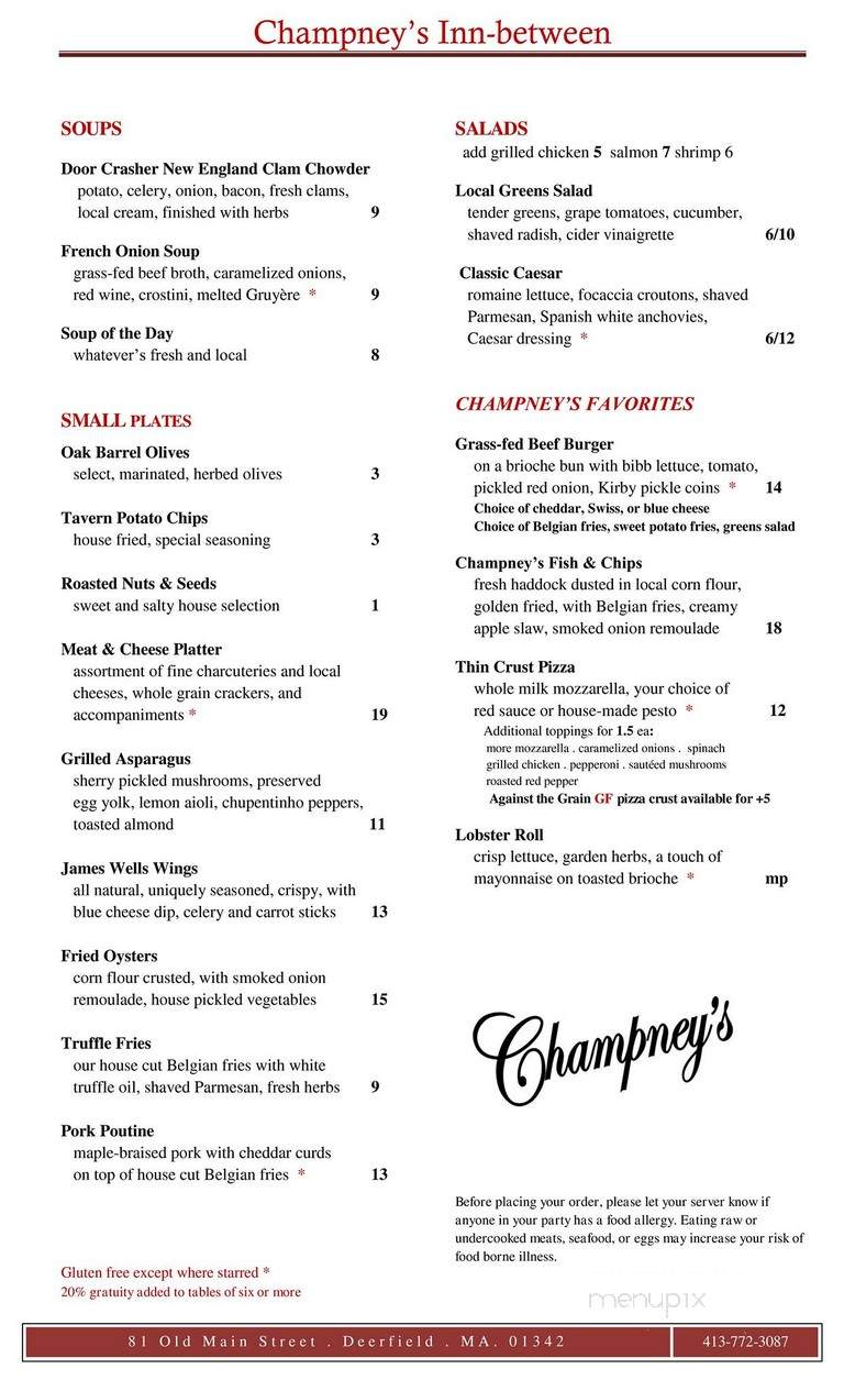 Champney's Restaurant & Tavern - Deerfield, MA