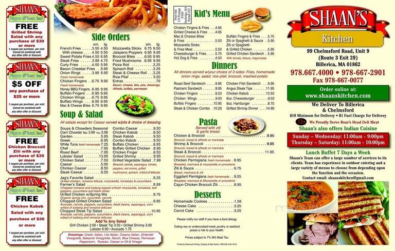 Shaan's - North Billerica, MA