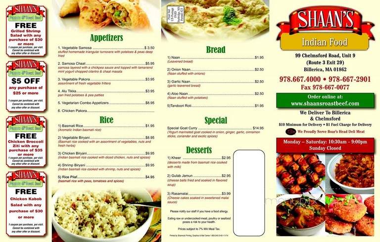 Shaan's - North Billerica, MA