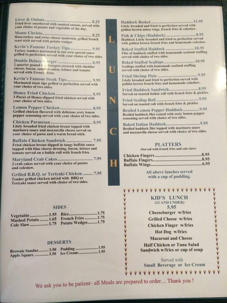 Kevin's Club House Restaurant - Plymouth, MA