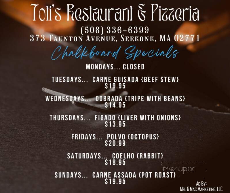 Toti's Grilled Pizzeria - Seekonk, MA