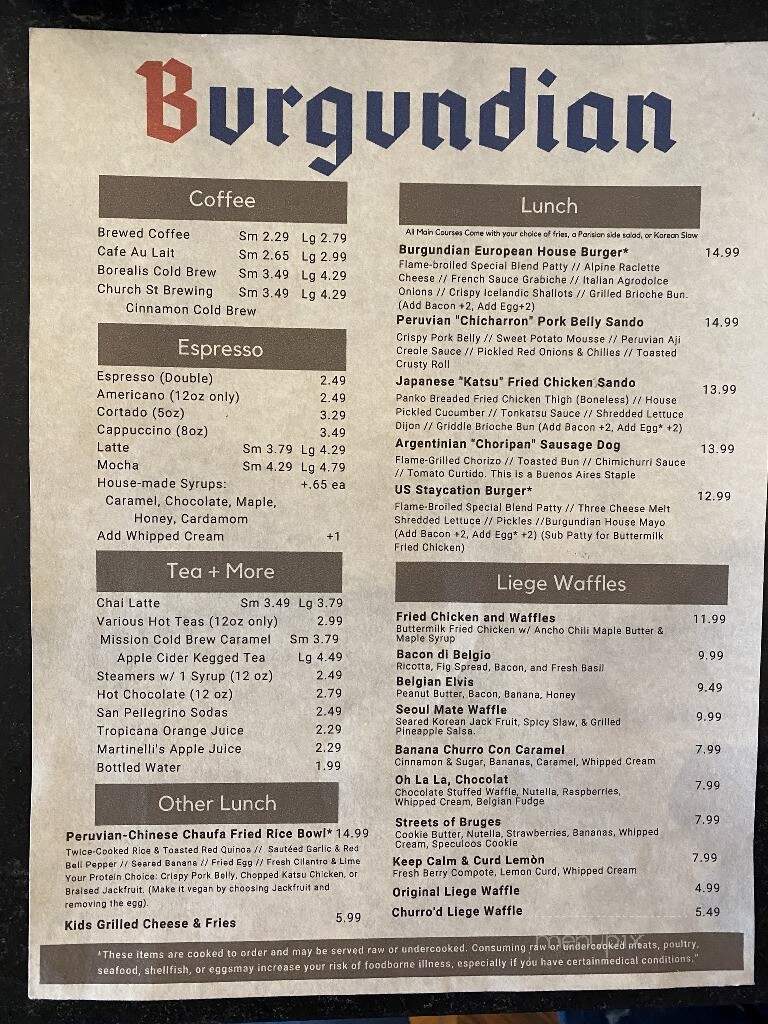 The Burgundian Coffee and Waffles - Attleboro, MA