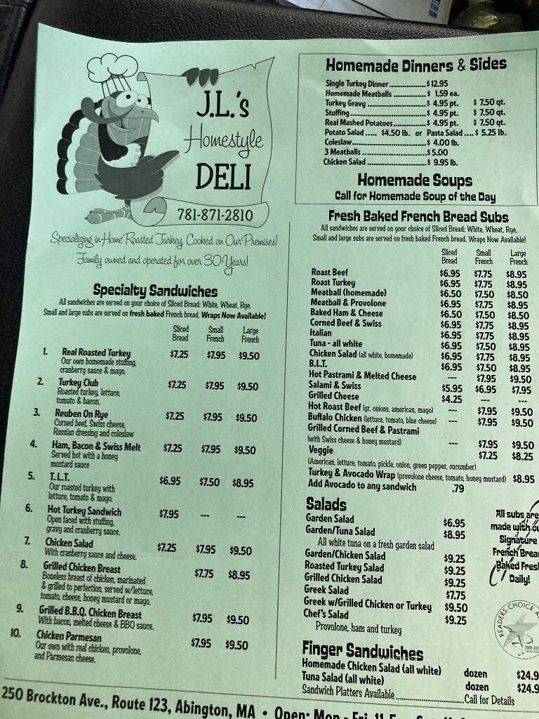 J & L Homestyle Deli - Abington, MA