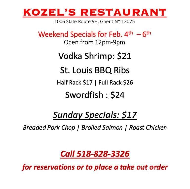 Kozel's Restaurant - Ghent, NY