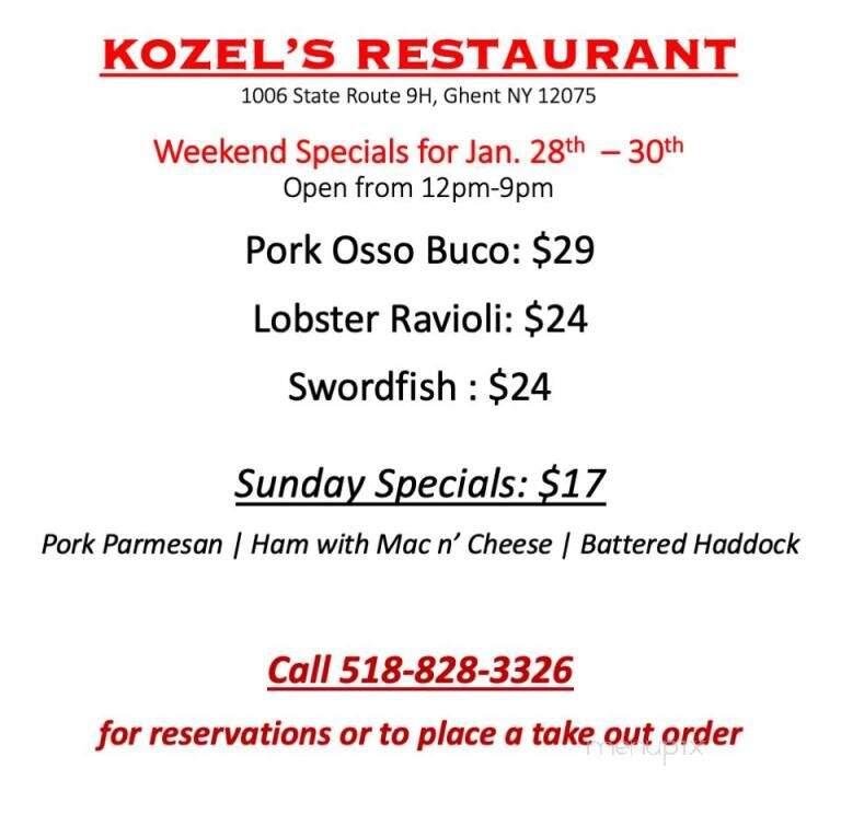 Kozel's Restaurant - Ghent, NY