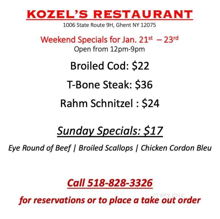 Kozel's Restaurant - Ghent, NY