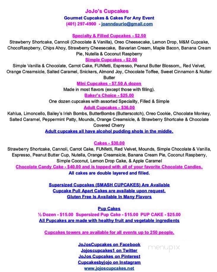 JoJos Cupcakes - Coventry, RI