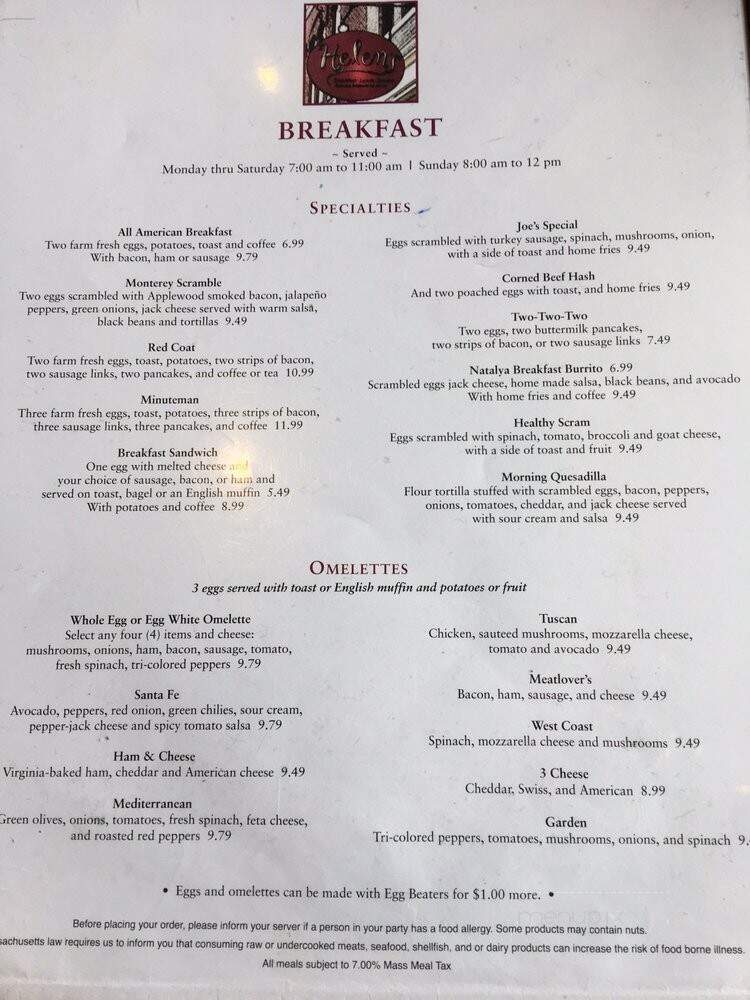 Helen's Restaurant - Concord, MA