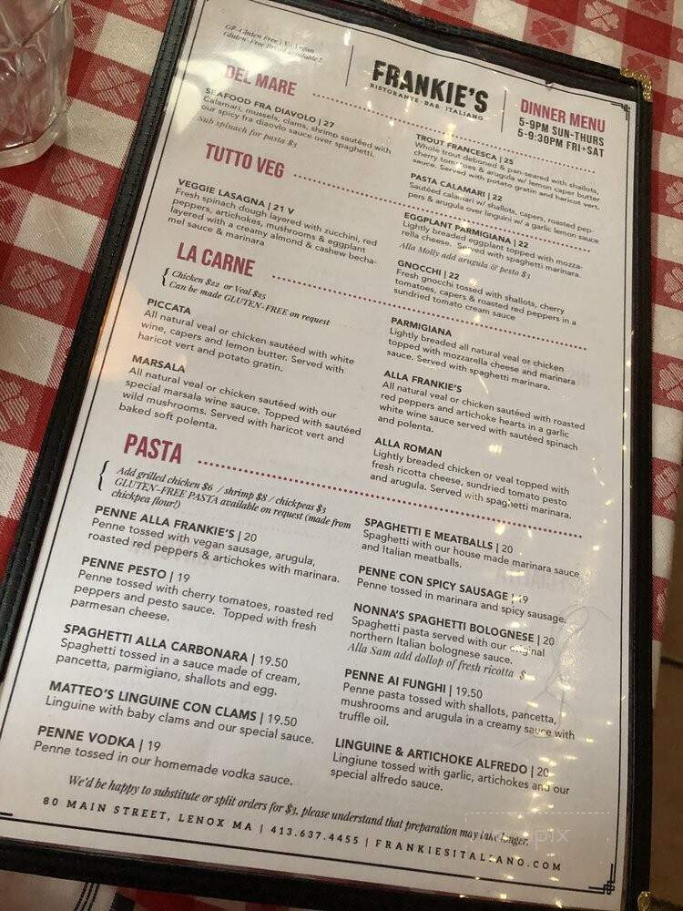 Frankie's Ristorante Italiano - Lenox, MA