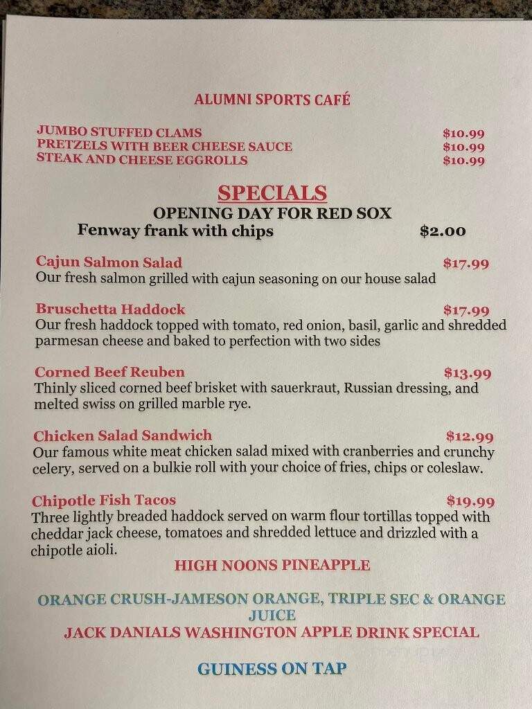 Alumni Sports Cafe - Pembroke, MA