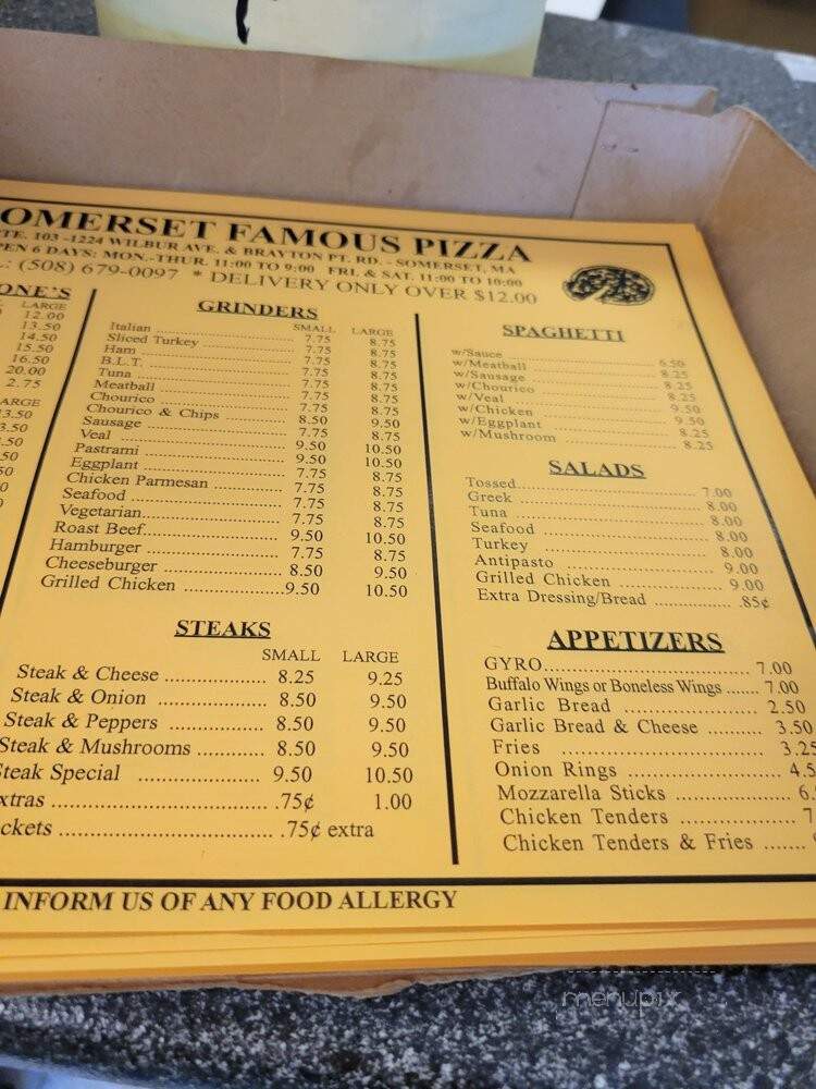 Famous Pizza Of Somerset - Somerset, MA