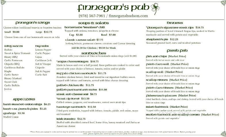 Finnegan's Pub - Hudson, MA