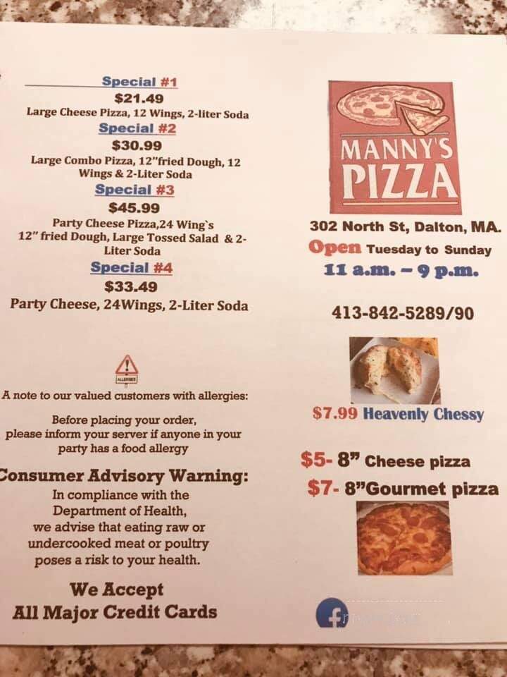 Manny's Pizza - Dalton, MA