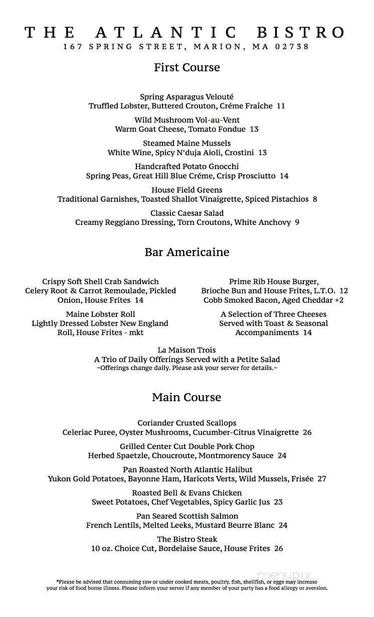 The Atlantic Bistro - Marion, MA