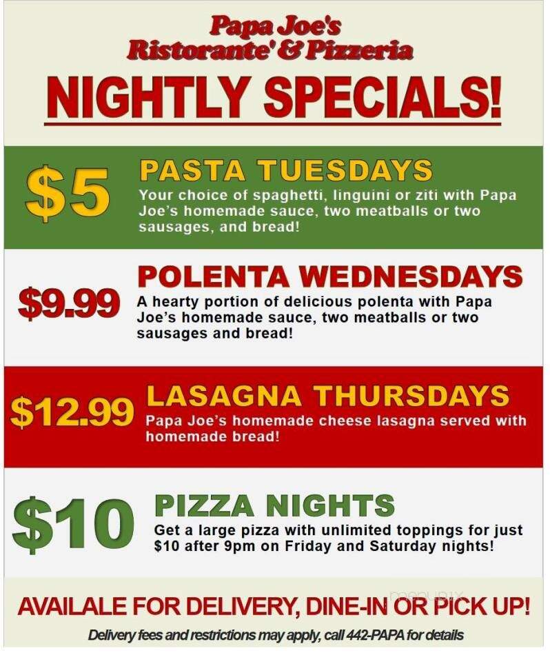 Papa Joe's Ristorante Pizzeria - Pittsfield, MA