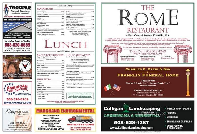 Rome Restaurant - Franklin, MA